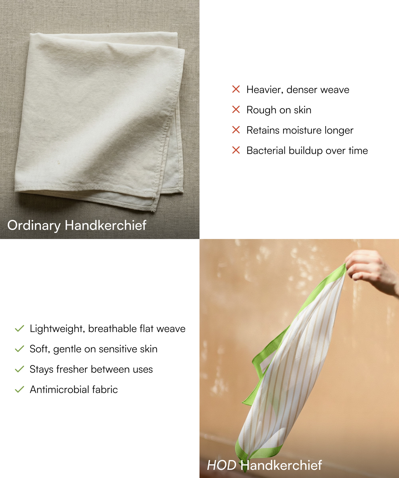Aluvera Hand kerchief | Aloegreen | 40 X 40 cm | Pack of 4