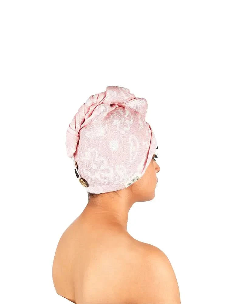Banana Jacquard floral Hair Towel | 210 GSM | 25cm x 65cm x 5cm