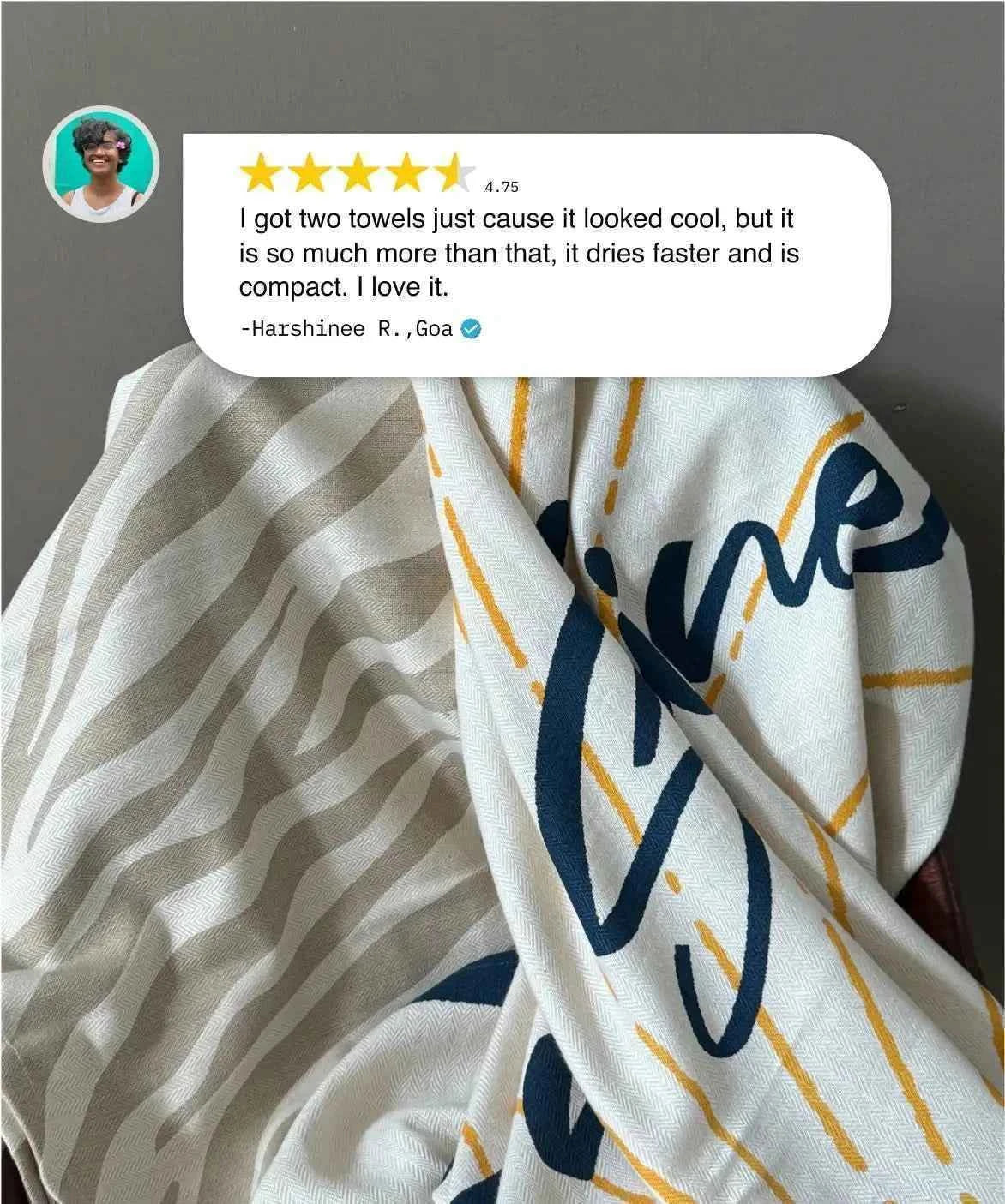 Designer Bamboo Beach Towels | 75 X 150 cm | 200 GSM | Pack of 4 | Two