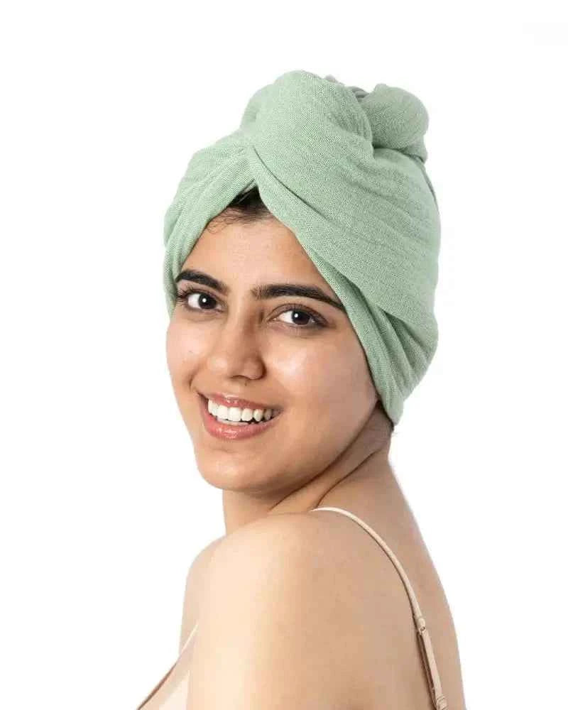 Banana Double Cloth Hair Towel | 350 GSM |  25cm x 65cm x 5 cm