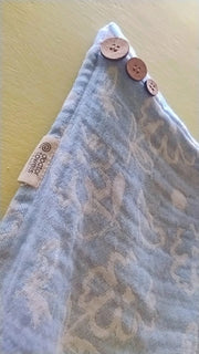 Customer photo of Banana Jacquard Floral Hair Towels |  25cm x 65cm x 5 cm | 210 GSM | pack of 2