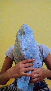 Customer photo of Banana Jacquard Floral Hair Towels |  25cm x 65cm x 5 cm | 210 GSM |  pack of 4
