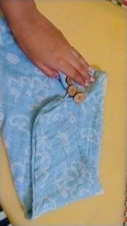 Customer photo of Banana Jacquard Floral Hair Towels |  25cm x 65cm x 5 cm | 210 GSM | pack of 2