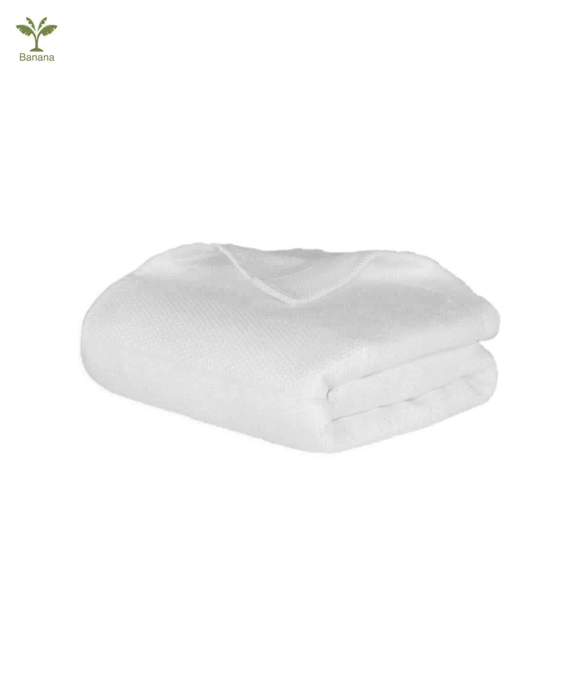 Folded banana super light terry towel - simply white on a white background