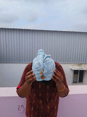 Customer photo of Banana Jacquard Floral Hair Towels |  25cm x 65cm x 5 cm | 210 GSM | pack of 2