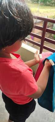 Customer photo of Banana Double Cloth Hair Towel | 330 GSM |  25cm x 65cm x 5 cm