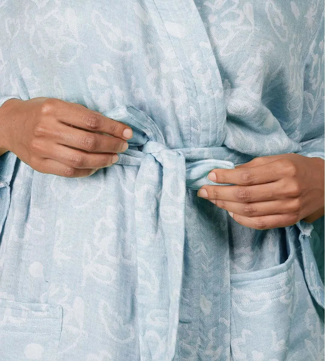 Banana Jacquard Floral Bathrobe