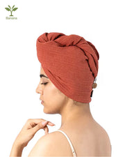 Banana Double Cloth Hair Towel | 330 GSM |  25cm x 65cm x 5 cm