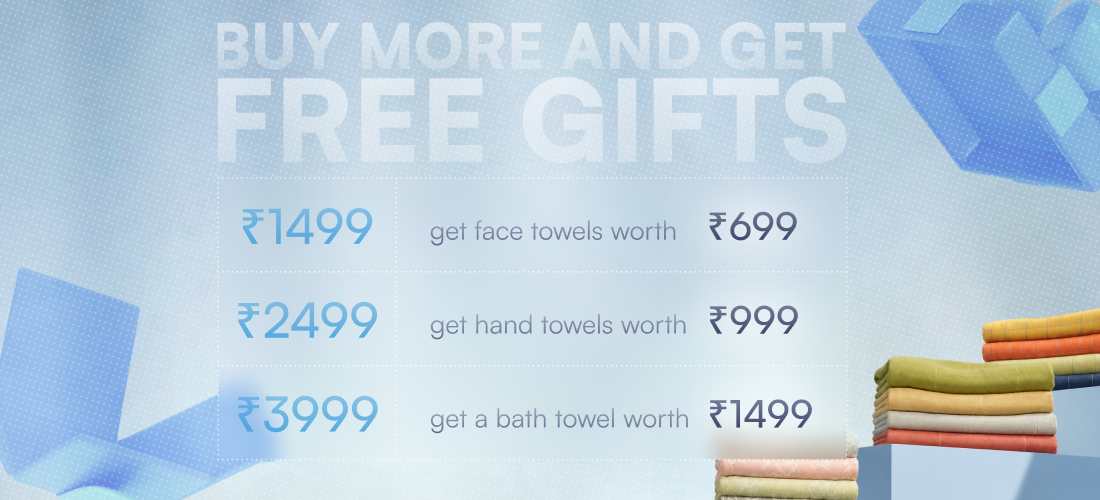 Buy more and get free gifts at ₹1,499, ₹2,499 and ₹3,999 tiers